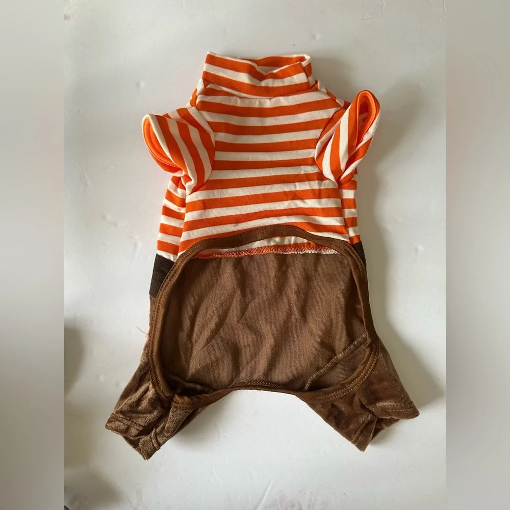 Orange and Brown Striped‎ Pet Costume